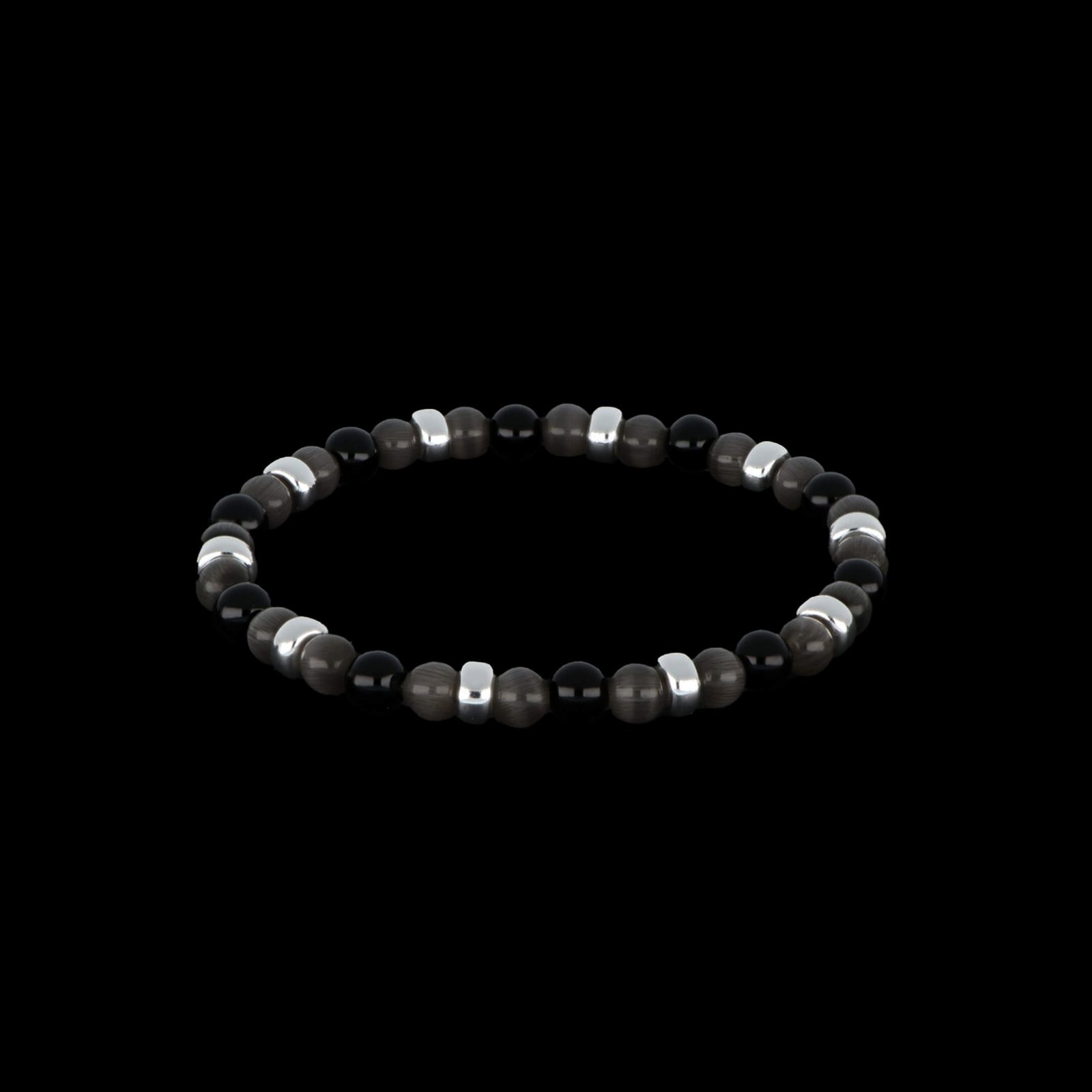 TAMASHII Bracciale Unisex In Agata Grigia Striata – Gioiello Dell'Anima Tibetano – Ref. BHS900-158