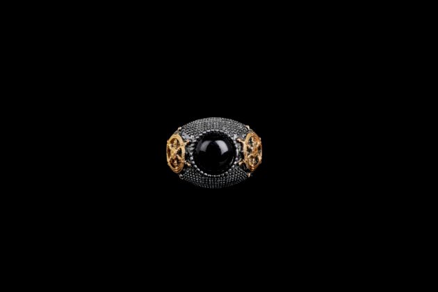 Anello Bicolor Timone Con Pietra