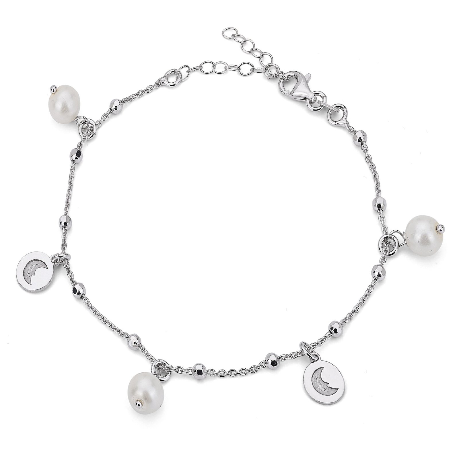 NKlaus Bracciale Uomo/Donna In Argento Sterling 925 - Catena Ancora A 4 Piega Con Taglio Diamante, Lunghezza 19 Cm, Larghezza 3 Mm