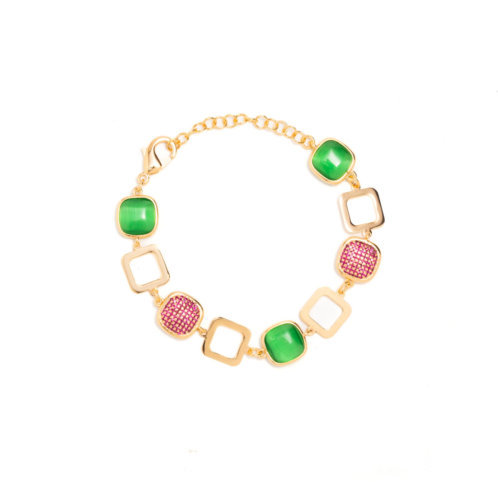 Bracciale Double Square Green