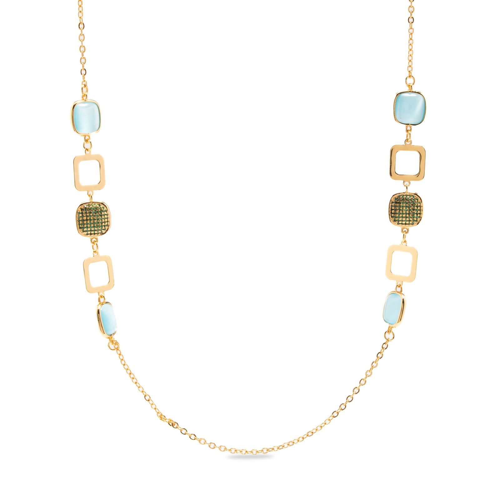Collana Double Square Blue